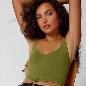 Out from Under Camilla Seamless Bustier Cropped Tank Top, olive color